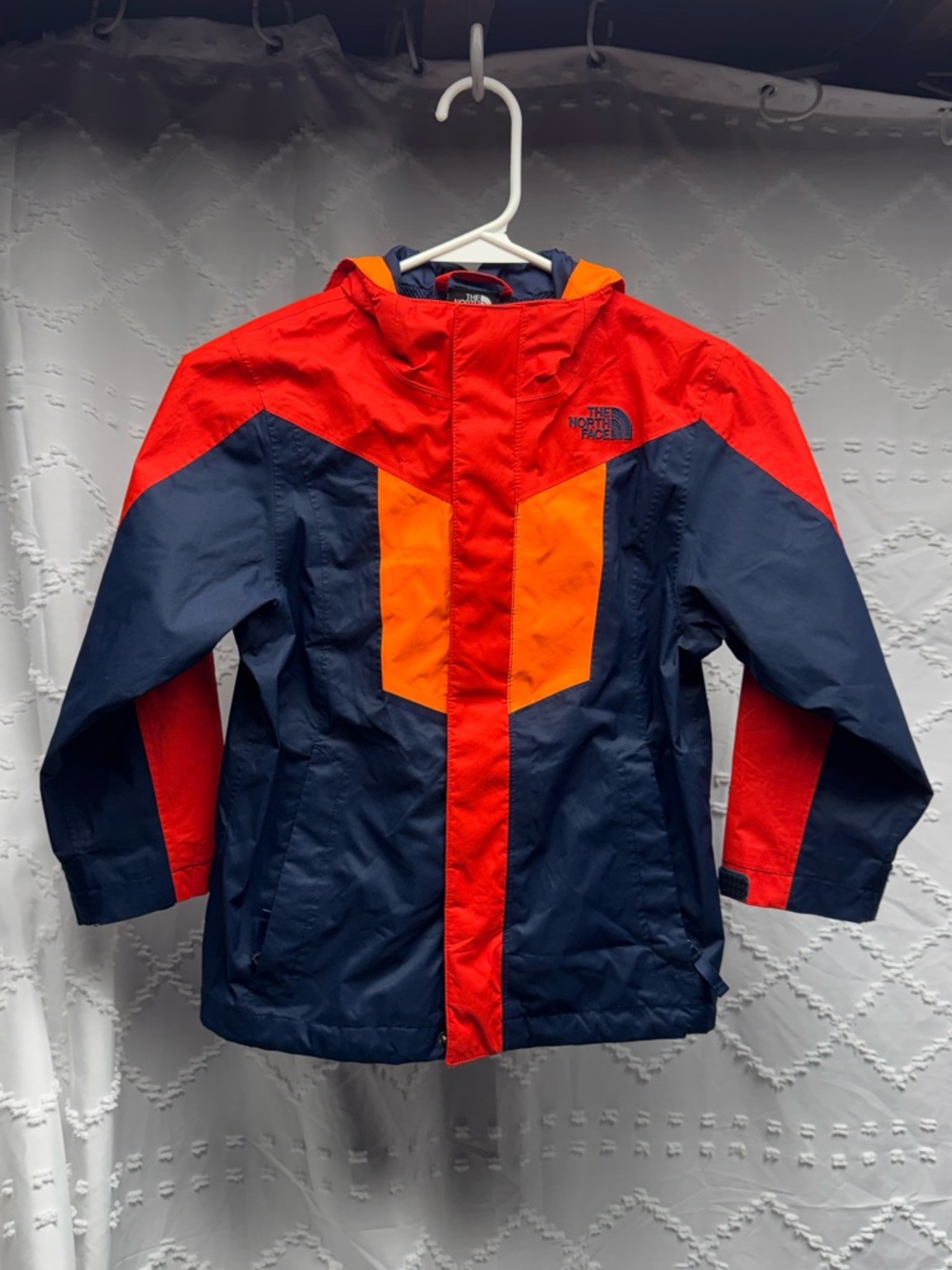The North Face Boy's Resolve Rain Jacket Red Navy Orange Size XXS (5)
